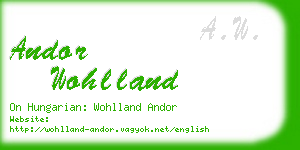 andor wohlland business card